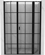 Mexen Mist right opening shower door 160 cm, black grid, black - 8A4-160-001-70-77-P