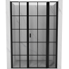 Mexen Mist L shower door right swing 145 cm, black grid, black - 8A4L-145-001-70-77-P