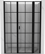 Mexen Mist L shower door right swing 145 cm, black grid, black - 8A4L-145-001-70-77-P