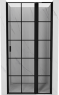 Mexen Mist L hinged shower door right 115 cm, black grid, black - 8A4L-115-000-70-77-P