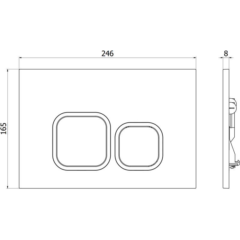 Mexen Tex 03 flush button, grey - 6103-05