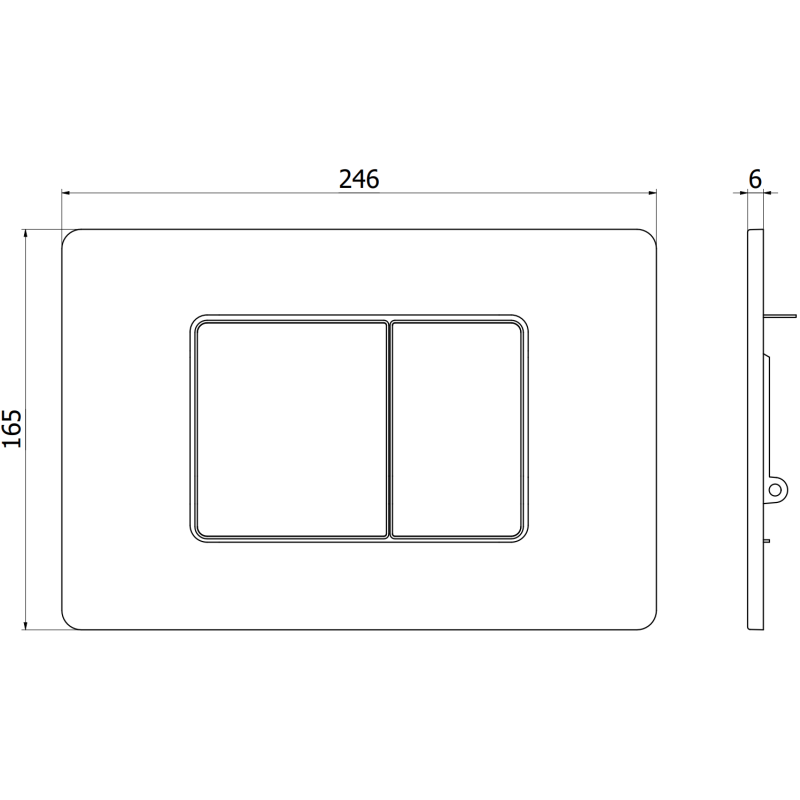 Mexen Tex 05 flush button stainless steel, matte black - 6105-02