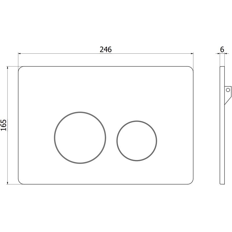 Mexen Tex 06 flush button stainless steel, glossy white - 6106-01