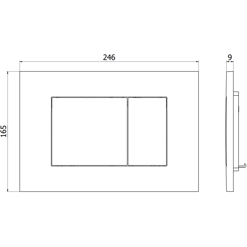 Mexen Tex 02 Flush Button, Brushed Nickel - 6102-10
