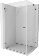 Mexen Lunar-B shower cabin swing left 100 x 80 cm, transparent, gun gray brushed - 832-100-080-66-00-L