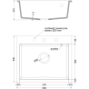 Mexen Elix granite kitchen sink, 1-bowl, 600 x 500 mm, white, chrome siphon - 6525601005-20