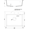 Mexen Elix Granite Sink 1-Bowl 600 x 500 mm, Black, Golden Siphon - 6525601005-77-G