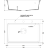 Mexen Elix granite sink single-bowl 700 x 500 mm, beige, gold siphon - 6526701005-69-G