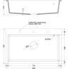 Mexen Elix granite sink 1-bowl 800 x 500 mm, white, chrome siphon - 6527801005-20