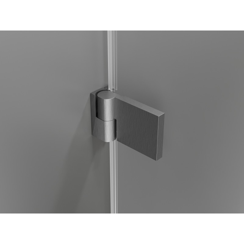 Mexen Lunar-B Right-Hinged Shower Enclosure 90 x 70 cm, Transparent, Brushed Gun Gray - 832-090-070-66-00-P