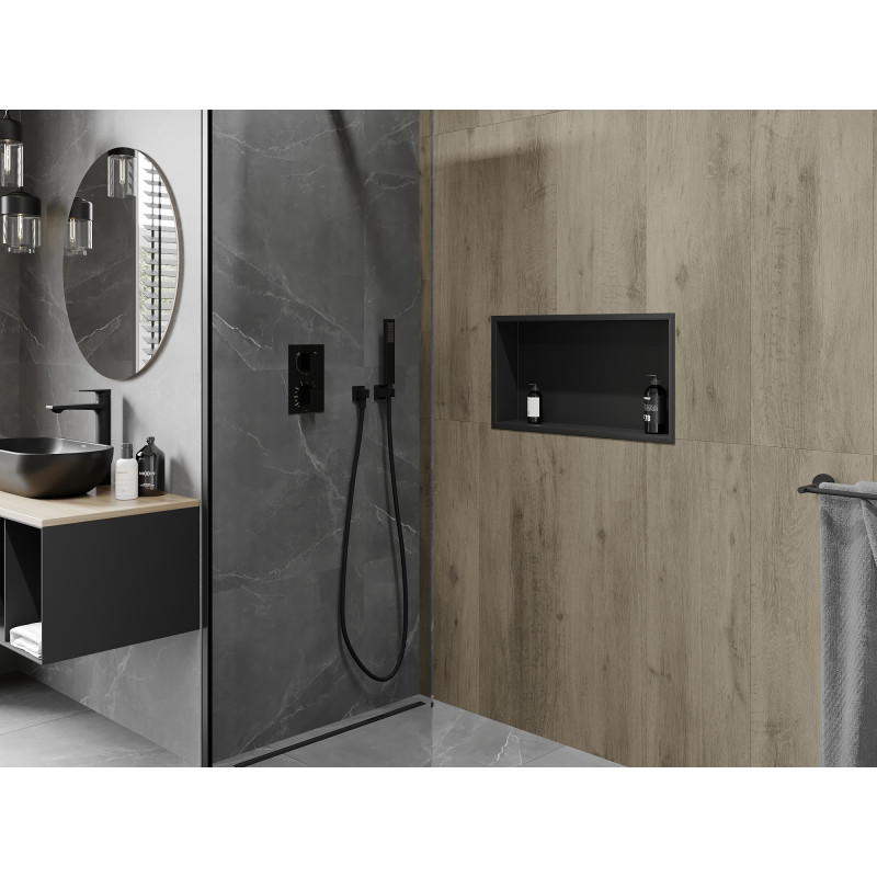 Mexen X-Wall-R recessed shelf with flange 60 x 30 cm, black - 1970603010