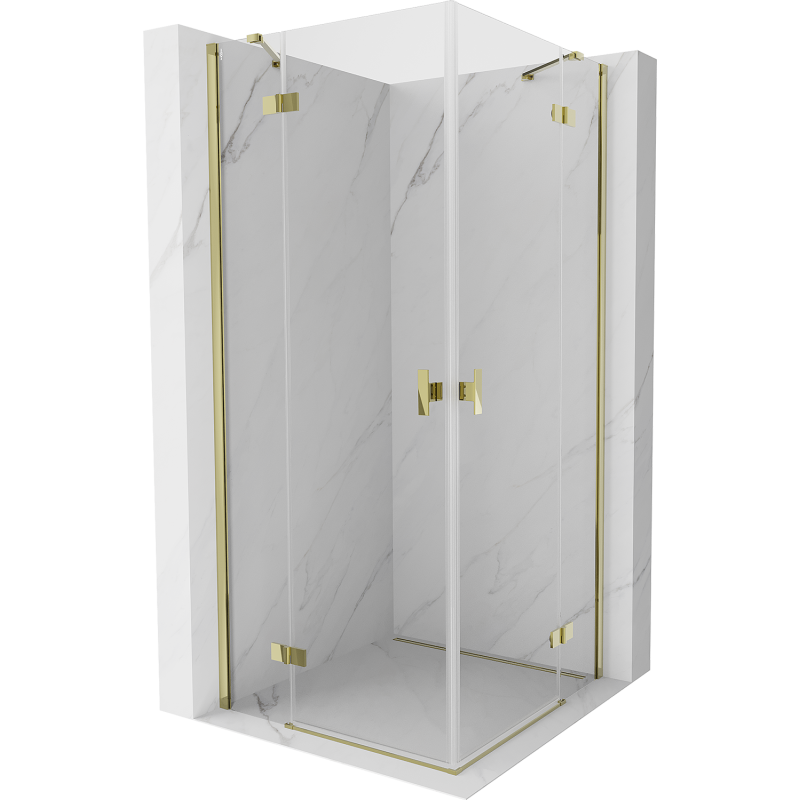 Mexen Mist-H Duo Hinged Shower Enclosure 105 x 105 cm, Transparent, Gold - 8A5-105L-105P-50-00