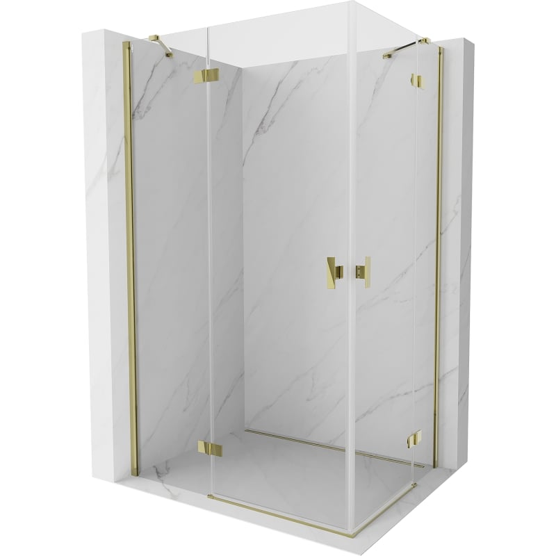 Mexen Mist-H Duo shower enclosure hinged left 110 x 105 cm, transparent, gold - 8A5-1105L-105P-50-00 - 8A5-110L-105P-50-00