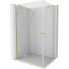 Mexen Mist-H Duo Left-Hinged Shower Enclosure 90 x 70 cm, Transparent, Brushed Gold - 8A5-090L-070P-55-00