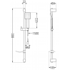 Mexen DF45 gold sliding shower set - 785454582-50