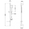 Mexen DF45 sliding shower set, Gold - 785454582-50