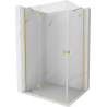 Mexen Mist-H Duo shower cabin hinged left 80 x 75 cm, transparent, brushed gold - 8A5-080L-075P-50-00 - 8A5-080L-075P-55-00
