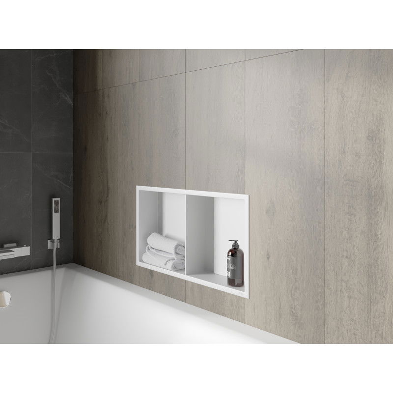 Mexen X-Wall-R recessed shelf with flange and shelf 60 x 30 cm, white - 1920603010S