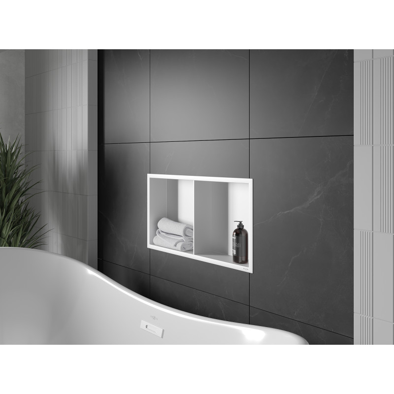 Mexen X-Wall-R niche shelf with flange and shelf 60 x 30 cm, white - 1920603010S