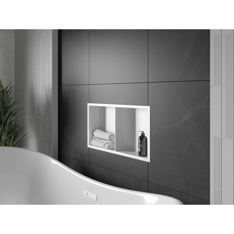 Mexen X-Wall-R recessed shelf with flange and shelf 60 x 30 cm, white - 1920603010S