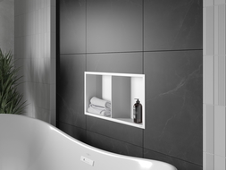 Mexen X-Wall-R shower niche with flange and shelf 60 x 30 cm, White - 1920603010S