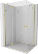 Mexen Mist-H Duo Swing Shower Cabin Left 100 x 90 cm, Transparent, Brushed Gold - 8A5-100L-090P-55-00