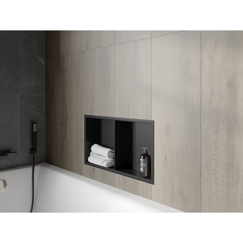 Mexen X-Wall-R niche shelf with flange and shelf 60 x 30 cm, black - 1970603010S