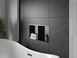 Mexen X-Wall-R shower niche with flange and shelf 60 x 30 cm, Black - 1970603010S