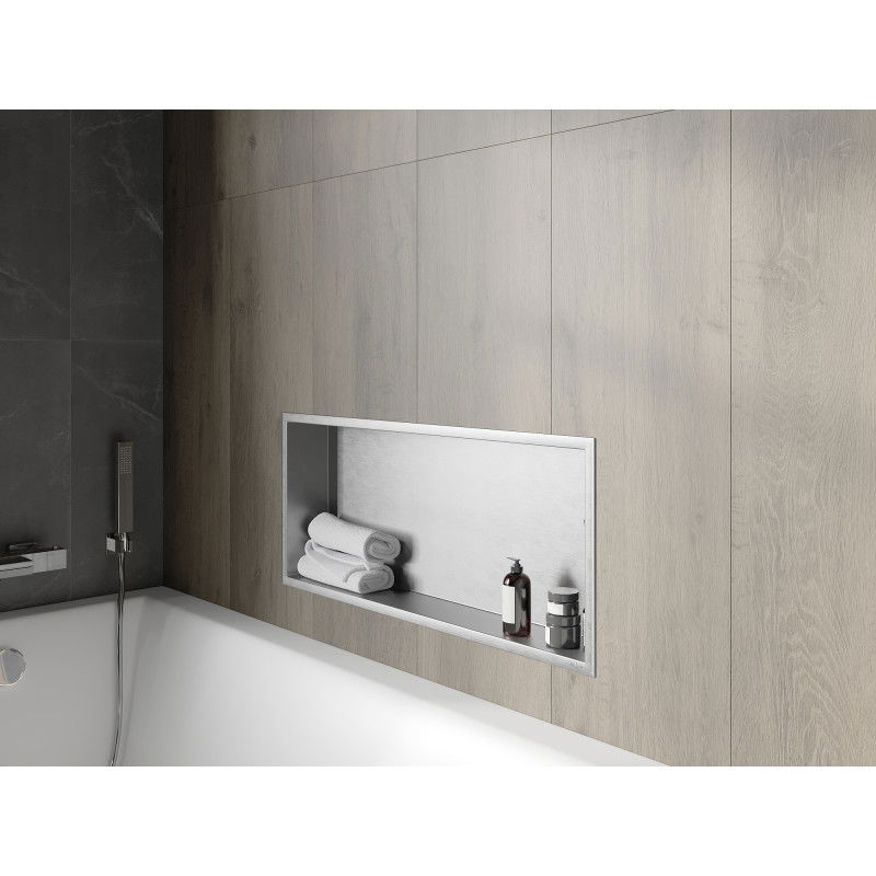 Mexen X-Wall-R Recessed Shelf with Flange 75 x 30 cm, Inox - 1910753010