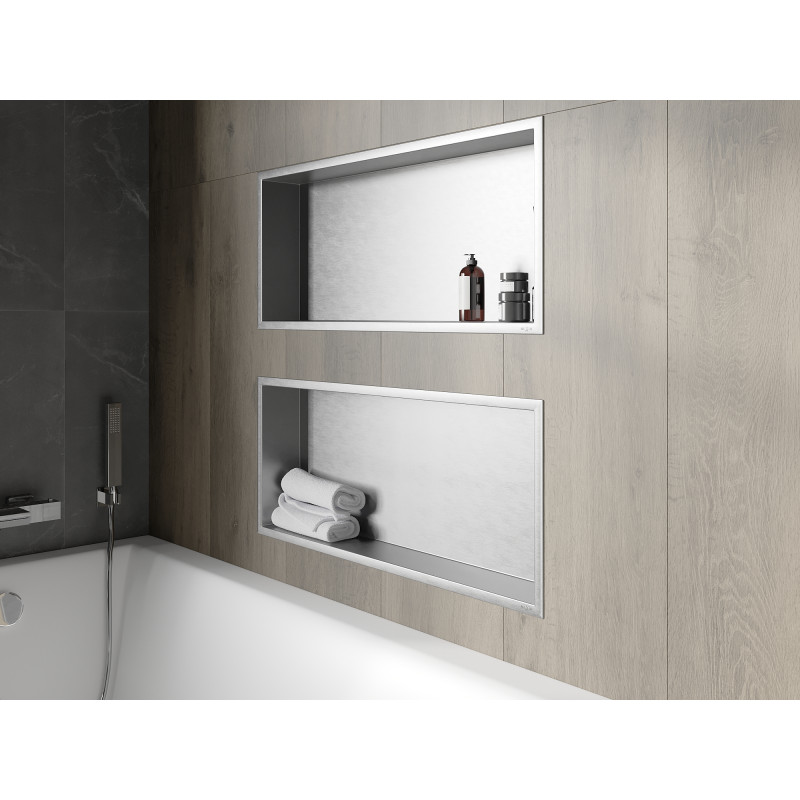 Mexen X-Wall-R niche shelf with flange 75 x 30 cm, inox - 1910753010