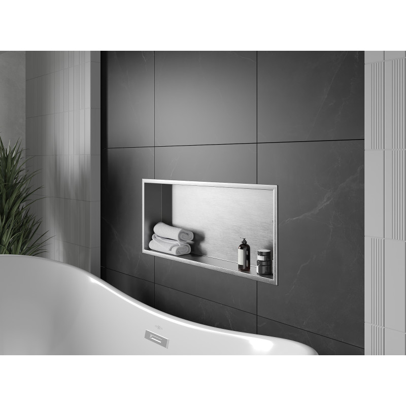 Mexen X-Wall-R niche shelf with flange 75 x 30 cm, inox - 1910753010