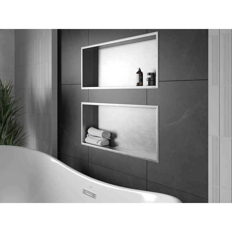 Mexen X-Wall-R niche shelf with flange 75 x 30 cm, inox - 1910753010