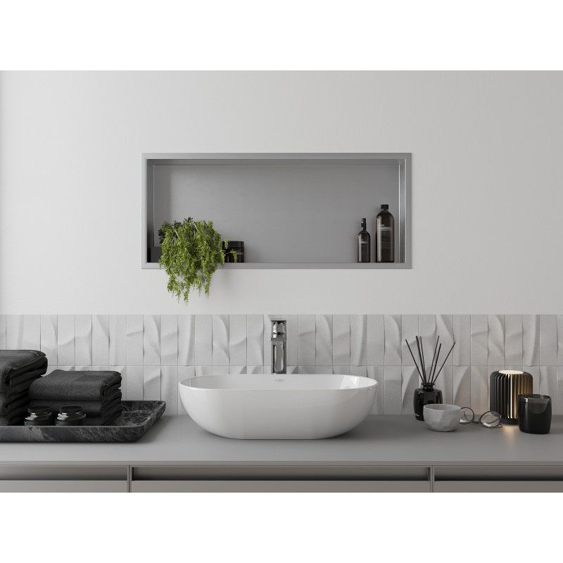 Mexen X-Wall-R niche shelf with flange 75 x 30 cm, inox - 1910753010