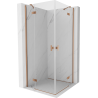 Mexen Mist H Duo shower enclosure swing 70 x 70 cm, transparent, brushed copper - 8A5-070L-070P-65-00
