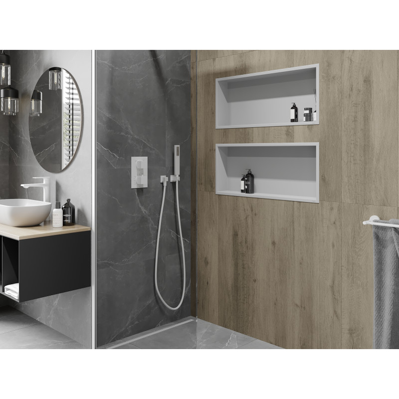 Mexen X-Wall-R niche shelf with flange 75 x 30 cm, white - 1920753010