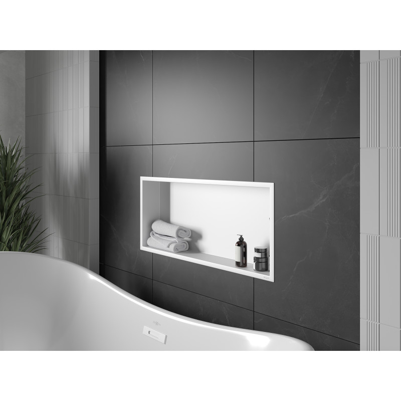 Mexen X-Wall-R niche shelf with flange 75 x 30 cm, white - 1920753010