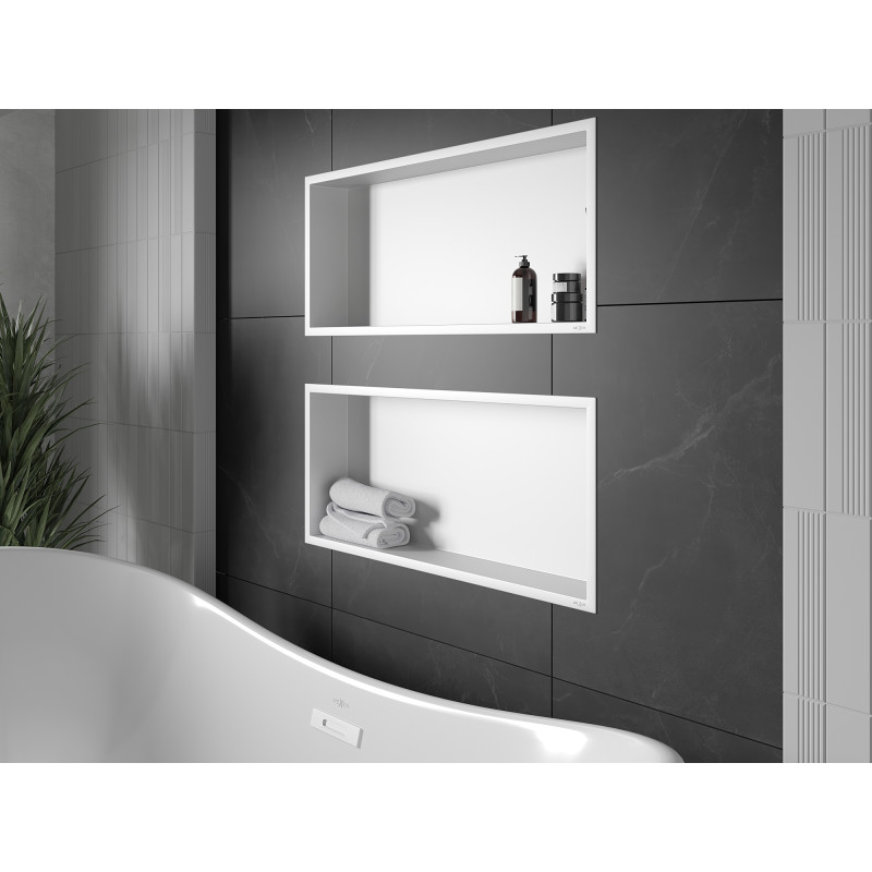Mexen X-Wall-R niche shelf with flange 75 x 30 cm, white - 1920753010