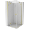 Mexen Mist-H Duo 120 x 120 cm Swing Shower Enclosure, Transparent, Brushed Gold - 8A5-120L-120P-55-00
