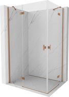 Mexen Mist H Duo pivot shower enclosure 90 x 80 cm, transparent, brushed copper - 8A5-090L-080P-65-00