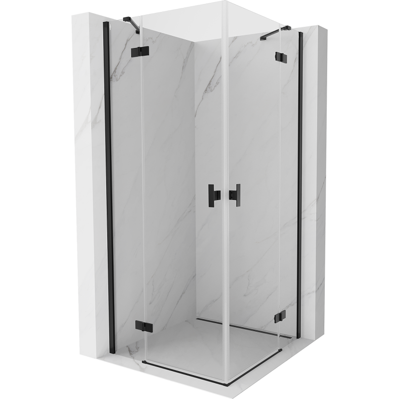 Mexen Mist H Duo shower enclosure hinged 70 x 70 cm, transparent, black - 8A5-070L-070P-70-00