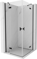 Mexen Mist-H Duo 70 x 70 cm Hinged Shower Enclosure, Transparent, Black - 8A5-070L-070P-70-00