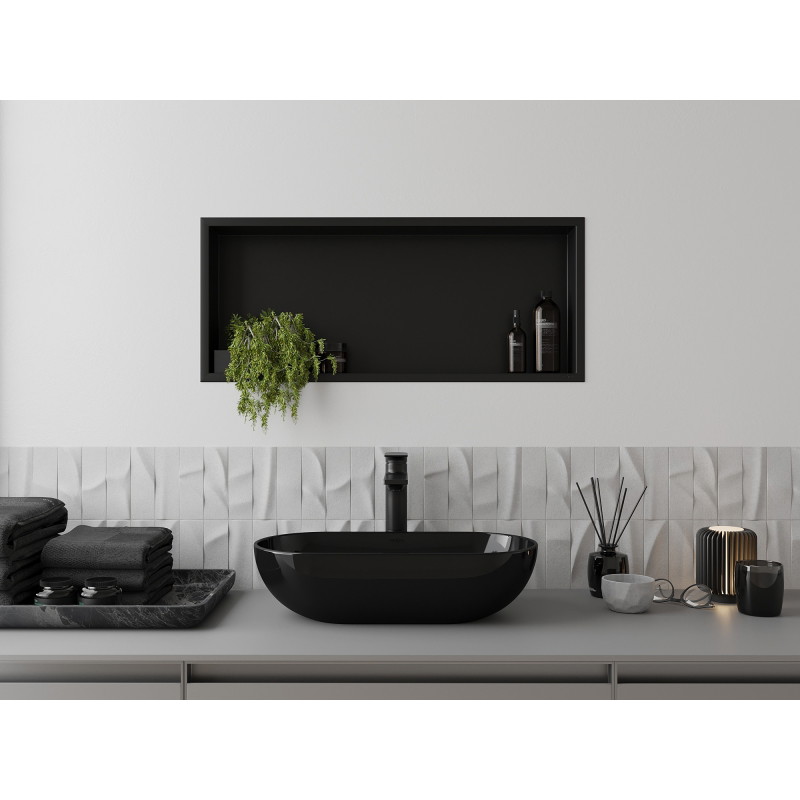 Mexen X-Wall-R niche shelf with flange 75 x 30 cm, black - 1970753010