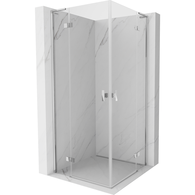 Mexen Mist H L Duo Shower Enclosure Hinged 80 x 80 cm, Transparent, Chrome - 8A5L-080L-080P-01-00