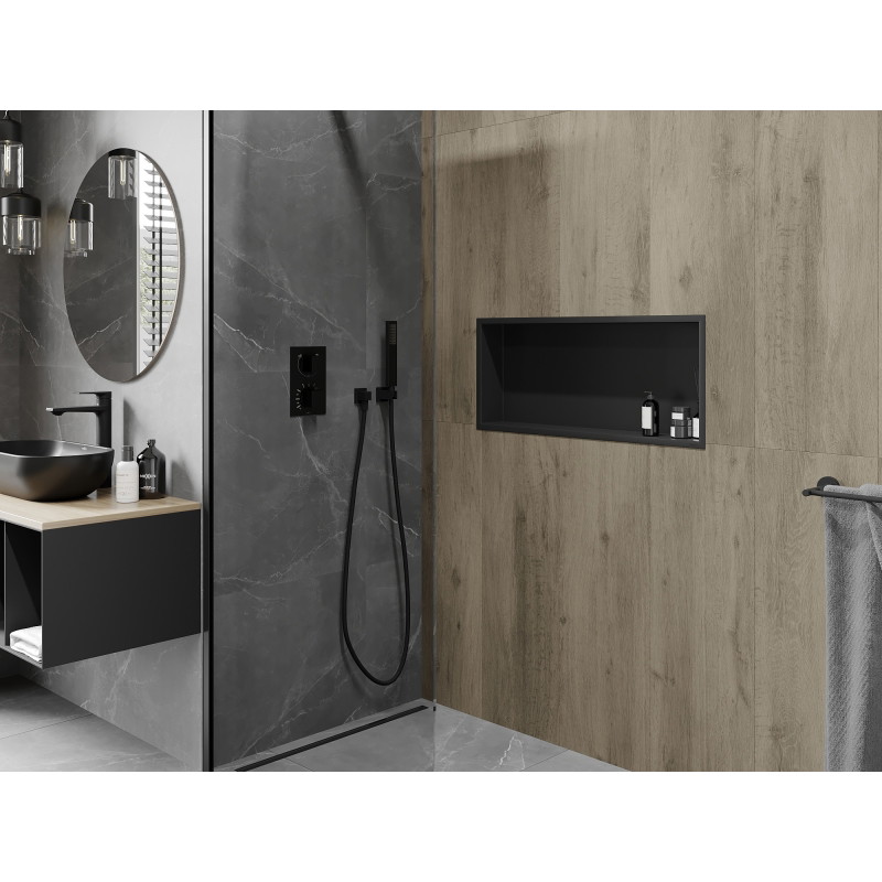 Mexen X-Wall-R niche shelf with flange 75 x 30 cm, black - 1970753010