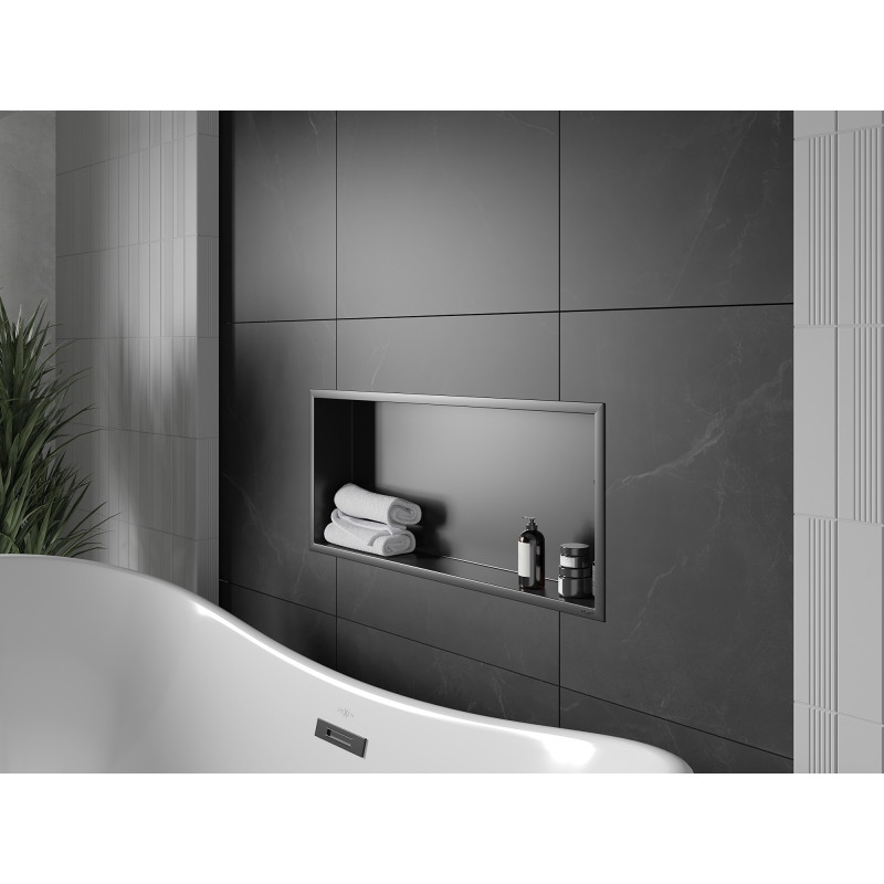 Mexen X-Wall-R niche shelf with flange 75 x 30 cm, black - 1970753010