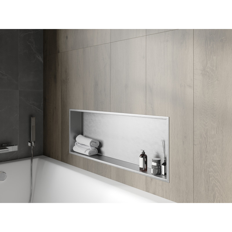 Mexen X-Wall-R niche shelf with flange 90 x 30 cm, inox - 1910903010