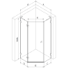 Mexen Lunar L pentagonal pivot shower enclosure left 100 x 90 cm, transparent, chrome - 831L-100L-090P-01-00-L