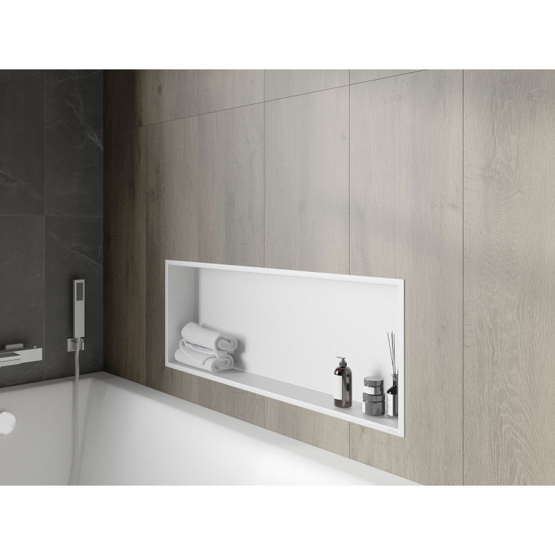 Mexen X-Wall-R recessed shelf with flange 90 x 30 cm, white - 1920903010