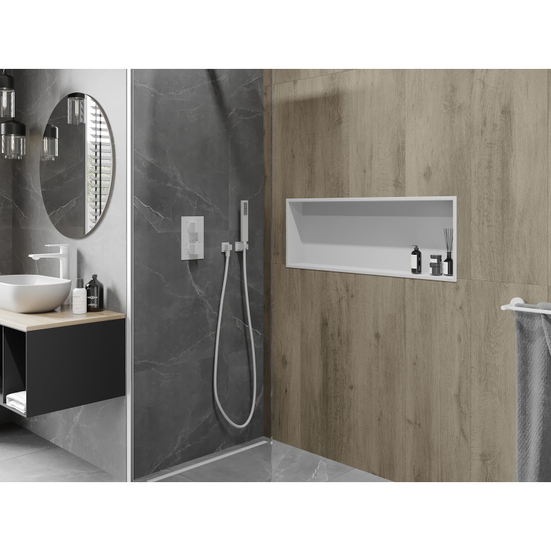 Mexen X-Wall-R niche shelf with flange 90 x 30 cm, white - 1920903010