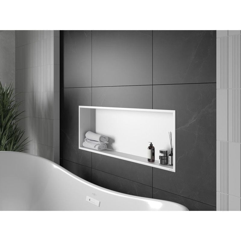 Mexen X-Wall-R recessed shelf with flange 90 x 30 cm, white - 1920903010